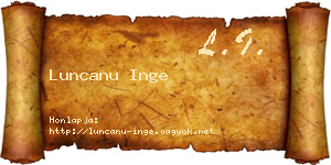 Luncanu Inge névjegykártya